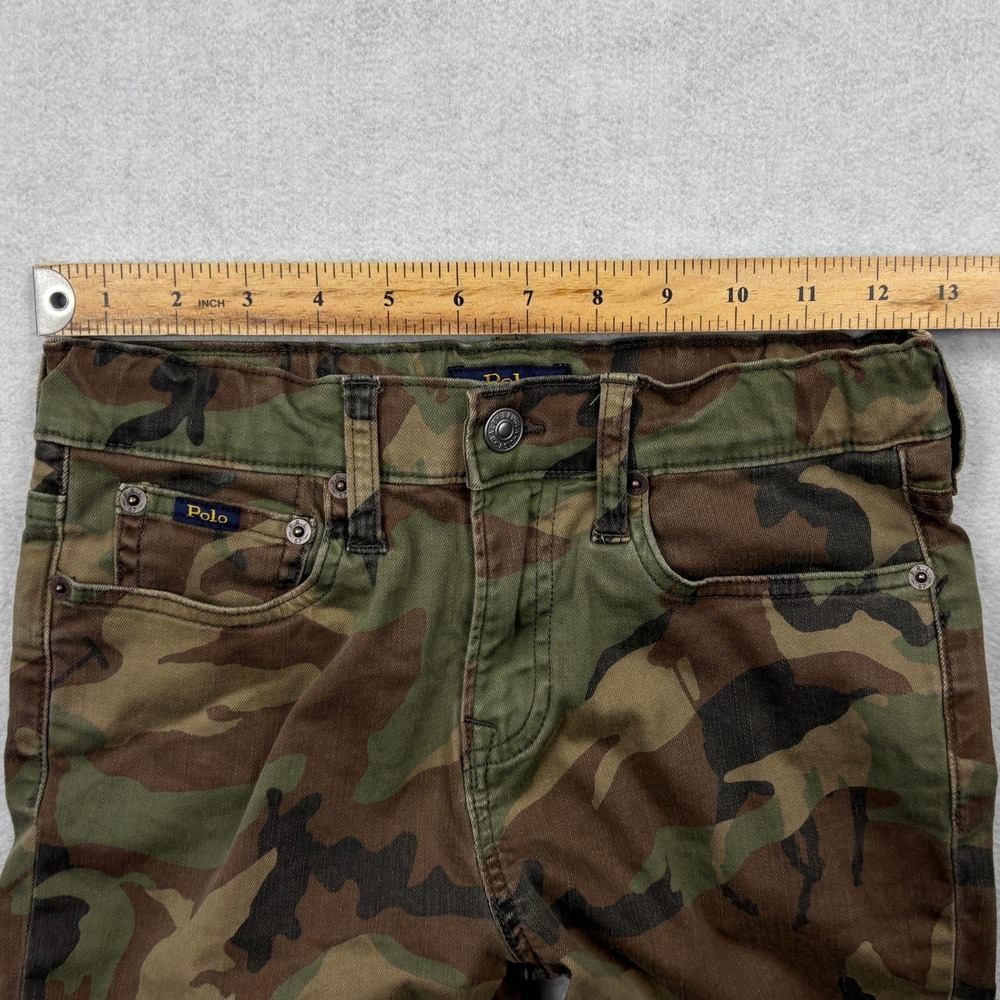 Polo Ralph Lauren Sullivan Slim Pants Boys 12 Green Camo Stretch Twill Chinos - Picture 6 of 15